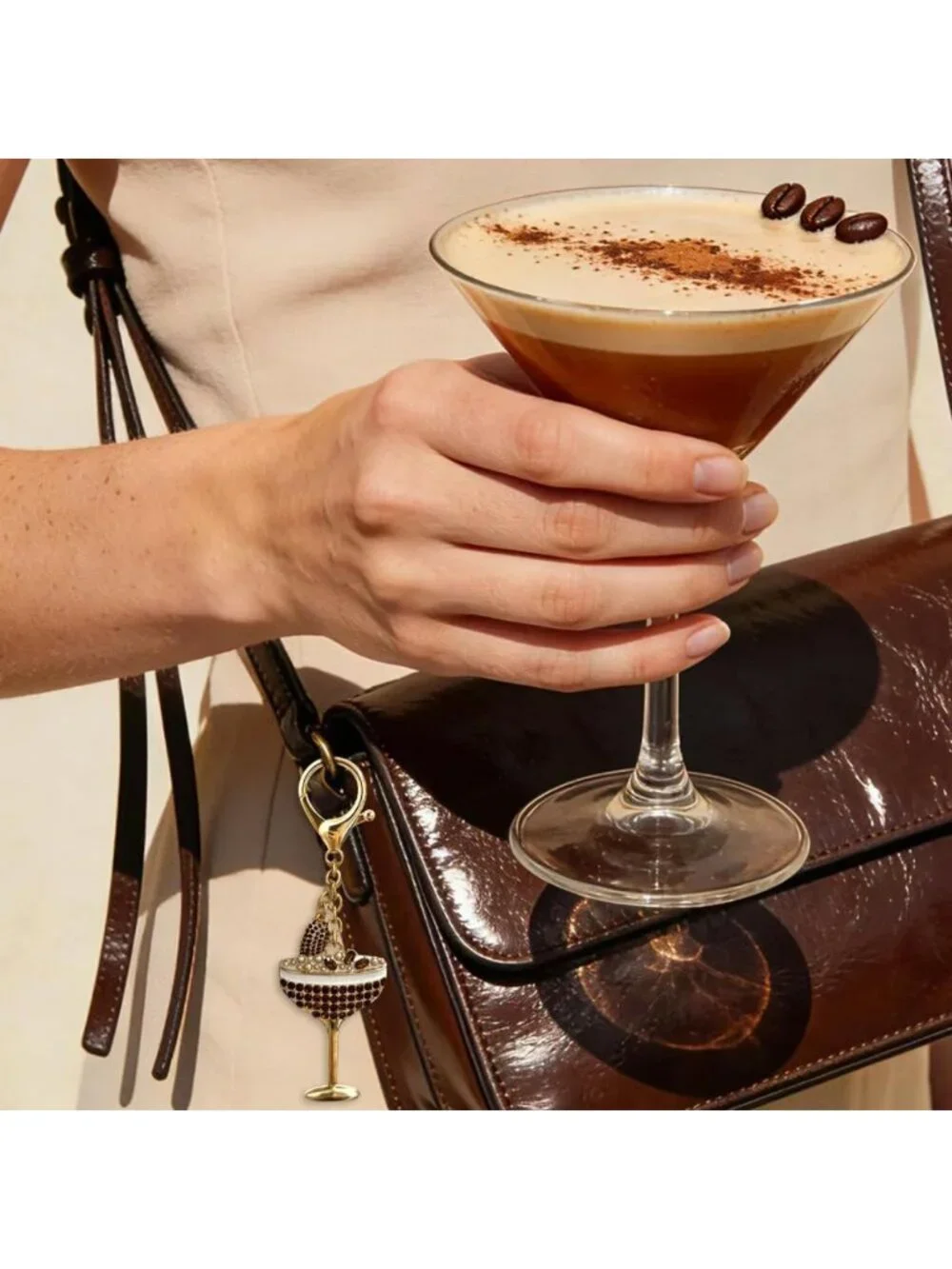 Chic Martini Olive Keychain Charm | Stylish Bag Accessory & Gift for Women